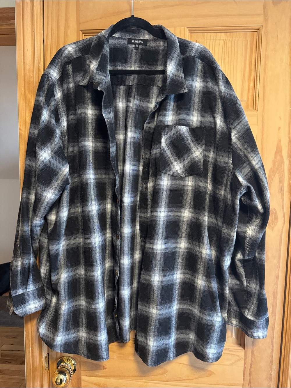 Hunter Black and Gray Plaid Shirt 4XL